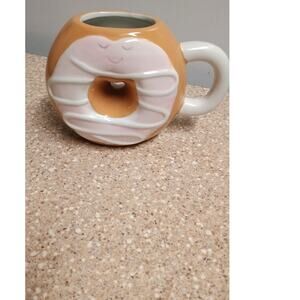 Vintage  90's Pfalzgraff Donut Themed Coffee Mug with Smiley Face- 4.5 " high